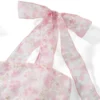 Women Retro Floral Dress Tie-Up Spaghetti Strap A-line Mini Dress Evening Party Vintage Fairycore Summer Dresses Female