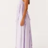 Women Summer Long Dress Solid Color Ruffle Tassel Sleeveless Backless Pleated Dress for Party Club Holiday