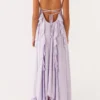 Women Summer Long Dress Solid Color Ruffle Tassel Sleeveless Backless Pleated Dress for Party Club Holiday