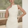 Women's Solid Color Mini Dress Sleeveless Open Back Slim Fit Tank Dress Cocktail Party Dresses