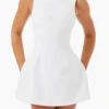 Women's Summer Mini Tank Dress Sleeveless Open Back Solid Color A-line Dresses Party Elegant Casual Sundress