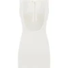 Women's Solid Color Mini Dress Sleeveless Open Back Slim Fit Tank Dress Cocktail Party Dresses