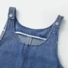 Women's Summer Denim Tank Dress Sleeveless Solid Color U Neck Jeans Dress with Pockets