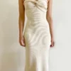Women Y2K Knitted Long Dress Solid Color Strapless Bodycon Pencil Slit Tube Dress Summer Fall Sexy Elegant Chic Dresses Female