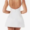 Women's Summer Mini Tank Dress Sleeveless Open Back Solid Color A-line Dresses Party Elegant Casual Sundress