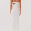 Women's Strapless Tube Dress Solid Color Hollow Out Bodycon Long Dress for Party Evening Elegant Summer Dresses