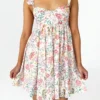 Women Summer Slip Dress Ruffle Sleeveless Corset A-line Dress Mini Dress Floral Solid Color Casual Loose Chic Sundress