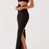 Women's Strapless Tube Dress Solid Color Hollow Out Bodycon Long Dress for Party Evening Elegant Summer Dresses