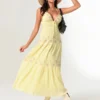 Women Summer Casual Long Dress Flower Embroidery Tie-Up Halter Neck Sleeveless Dress Fashion Backless A-line Dress