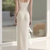 Women Knit Tank Dress Summer Shell Starfish Embroidery Sleeveless Bodycon Party Dress for Beach Club Streetwear Casual